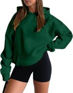 Women Pullover Sweatshirt Long Sleeve Hoodies Kangaroo Pocket Fleece Basic Sweater - Image 2