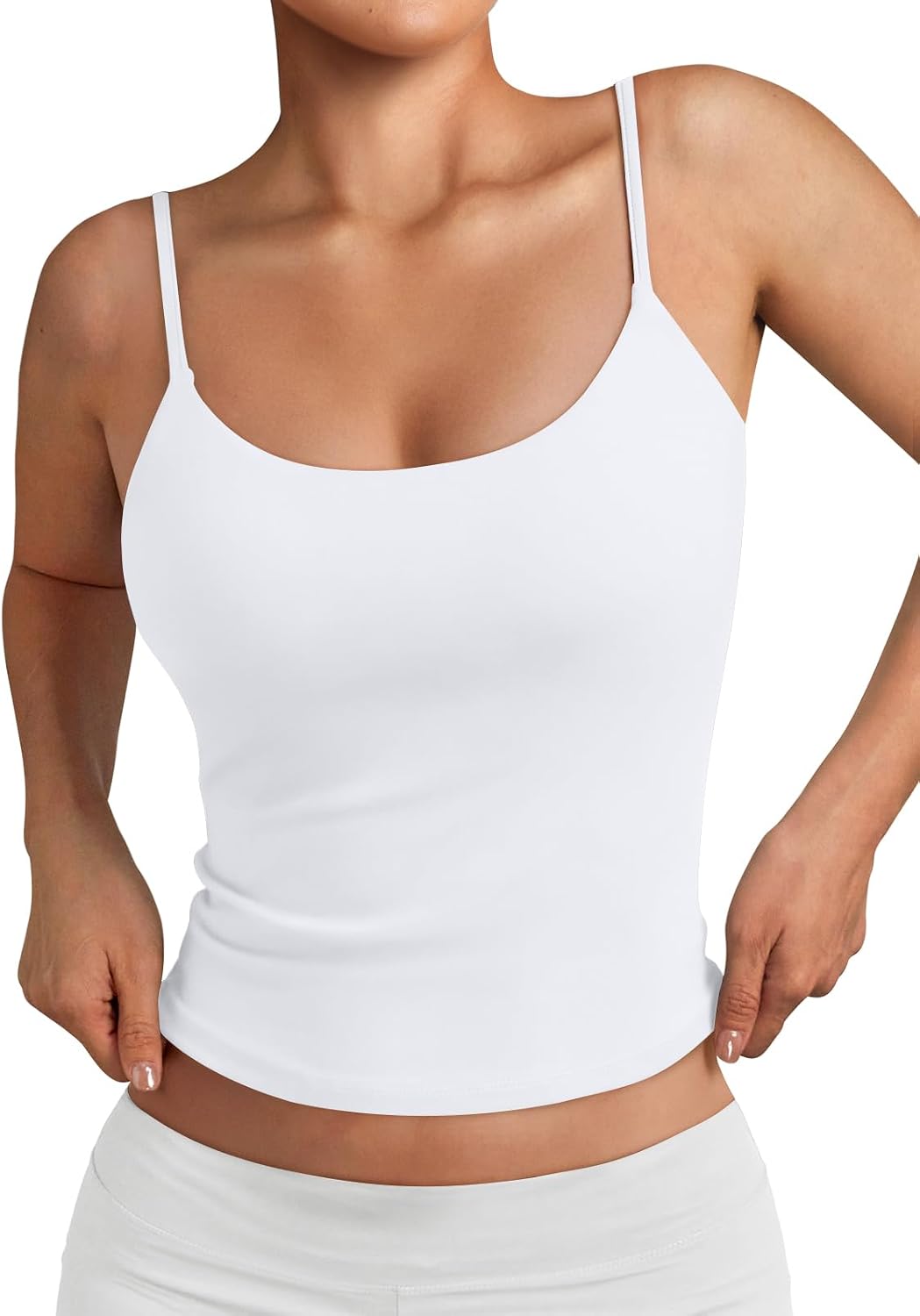 61PEW7kYEXL._AC_SL1500_.jpg Womens Summer Double Lined Adjustable Spaghetti Strap Tank Top - Image 1