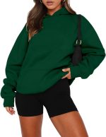 Women Pullover Sweatshirt Long Sleeve Hoodies Kangaroo Pocket Fleece Basic Sweater