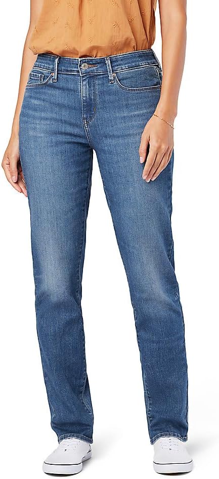 61bisAB0zPL._AC_SL1000_.jpg Women's Mid-Rise Straight Jeans (Also Available in Plus) - Image 1