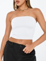 Womens Tube Tops Strapless Crop Tops Basic Backless Sleeveless Going Out  Spring Outfits Summer Clothes - Image 2