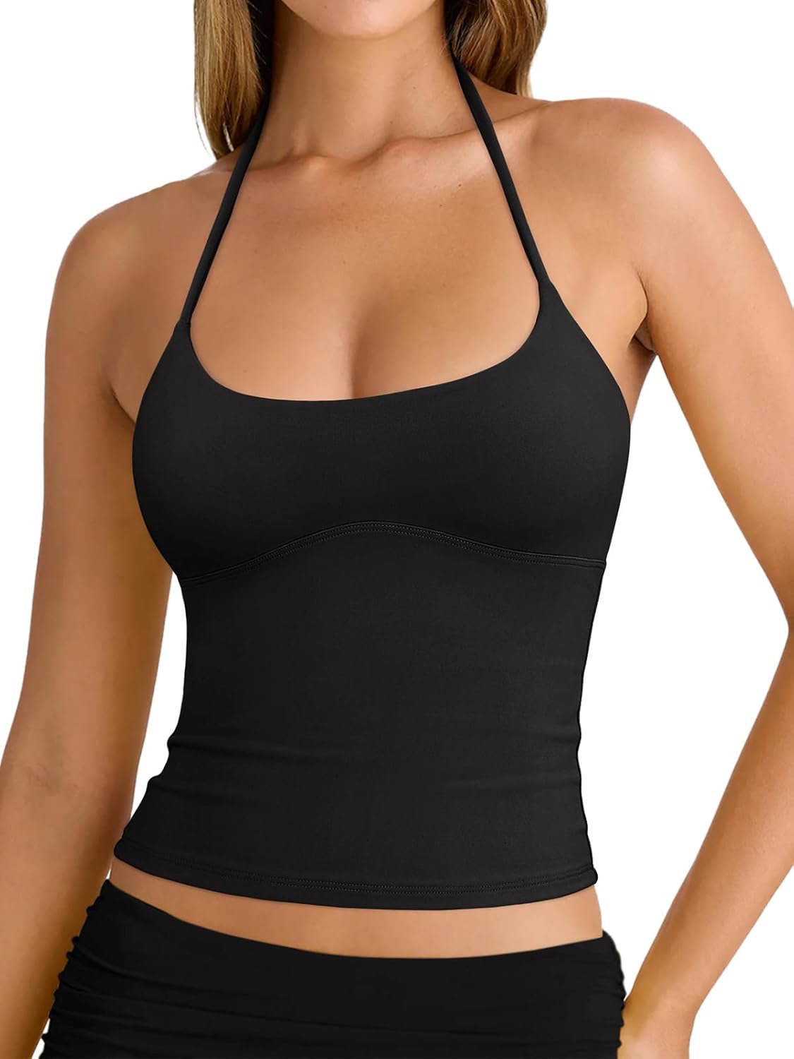 61bqGmjJc3L._AC_SL1500_.jpg Women's Sexy Halter Backless Double Lined Tank Top Y2k Trendy Camisole Crop Tops - Image 1