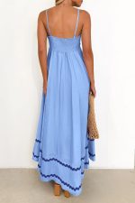 Women's  Summer Flowy Maxi Dress Casual Sleeveless Spaghetti Strap Ruffle Beach Long Dresses - Image 2