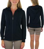 Women’s Cotton Lightweight Long Sleeve Hoodie Pullover or Full Zip Jacket w/Kangaroo Pocket - Image 2