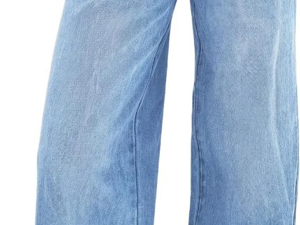 Women's  Wide Leg Jeans Distress High Waist Stretchy Denim Pants Y2K Trousers Clothing