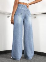 Straight Leg Jeans for Women,High Waisted Wide Leg Loose Stretchy Boyfriend Denim Pants Baggy Jeans for Women - Image 2